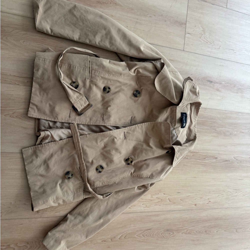 Forever 21 Women Beige Trench Coat